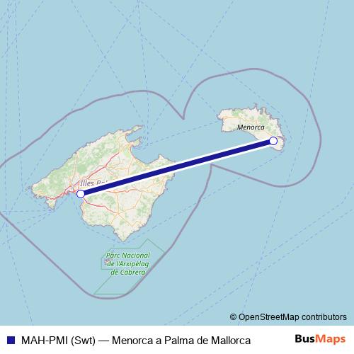 MAH-PMI (Swt) air Line Map