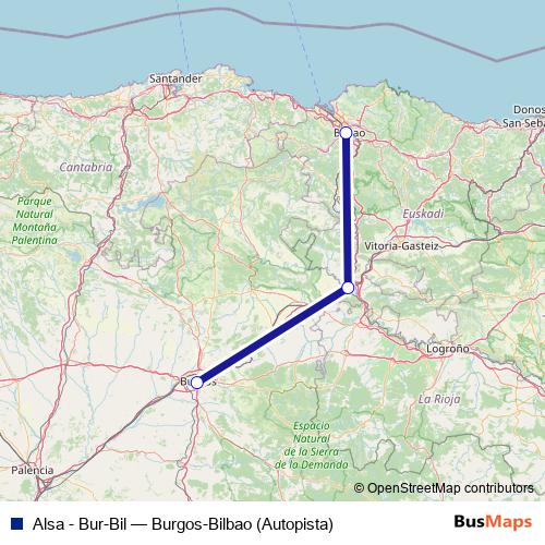 Alsa - Bur-Bil bus Line Map