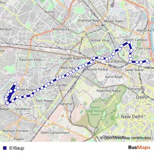 816aup bus Line Map