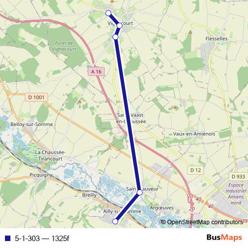5-1-303 bus Line Map
