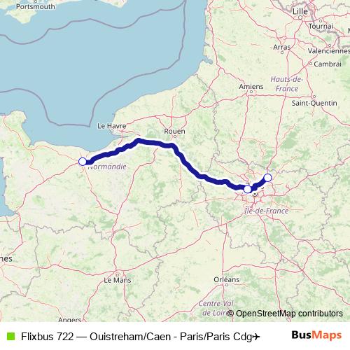 Flixbus 722 bus Line Map