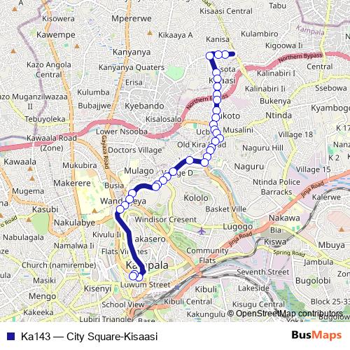 Ka143 bus Line Map