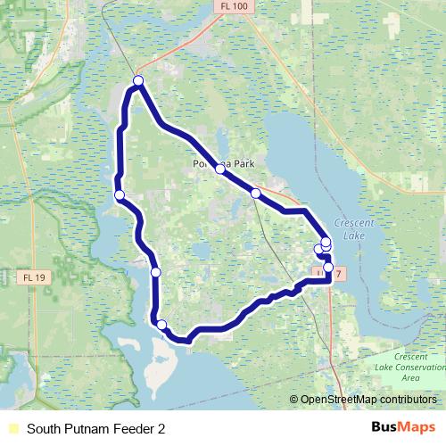 South Putnam Feeder 2 bus Line Map