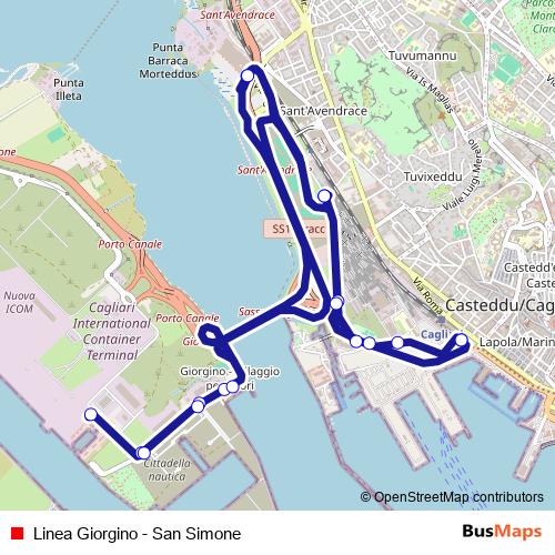 Linea Giorgino - San Simone bus Line Map