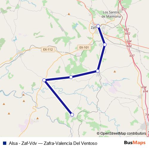 Alsa - Zaf-Vdv bus Line Map