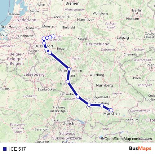 ICE 517 rail Line Map