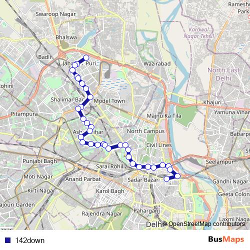 142down bus Line Map