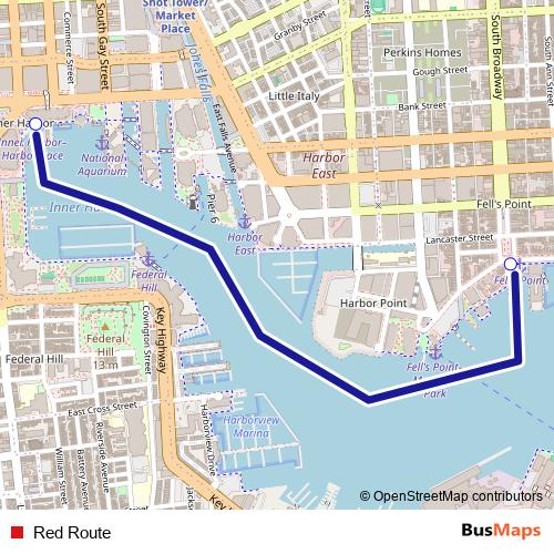 Red Route ferry Line Map