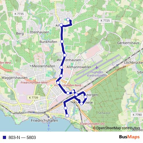 803-N bus Line Map