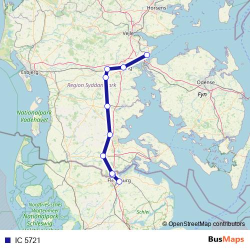 IC 5721 rail Line Map