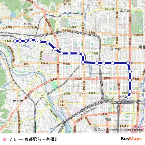 ７５ bus Line Map