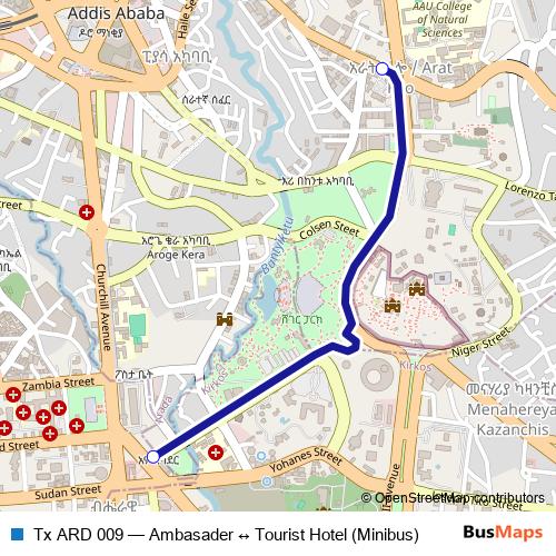 Tx ARD 009 bus Line Map