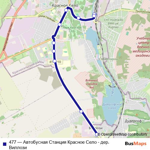 477 bus Line Map