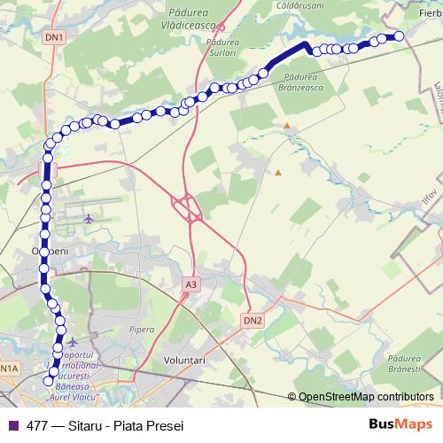 477 bus Line Map