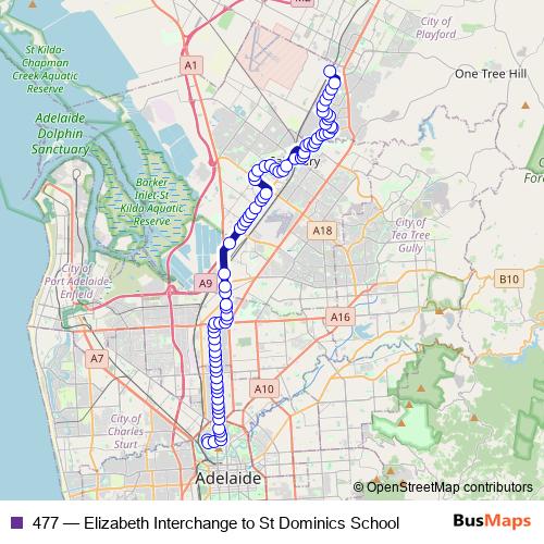 477 bus Line Map