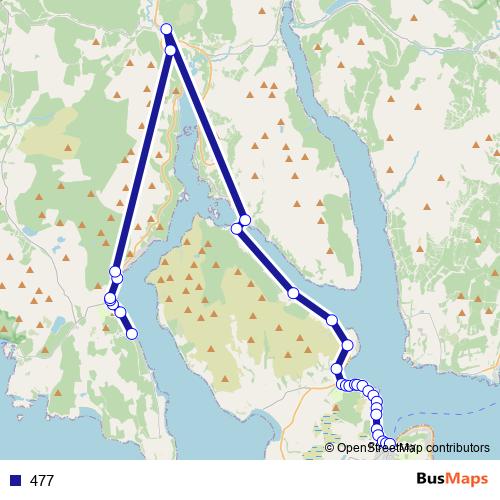 477 bus Line Map