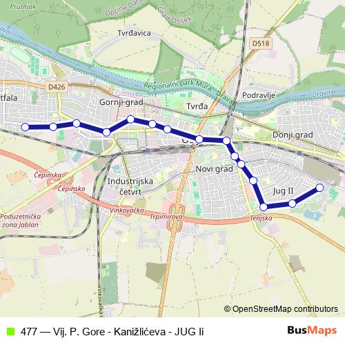 477 bus Line Map