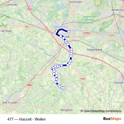 477 bus Line Map