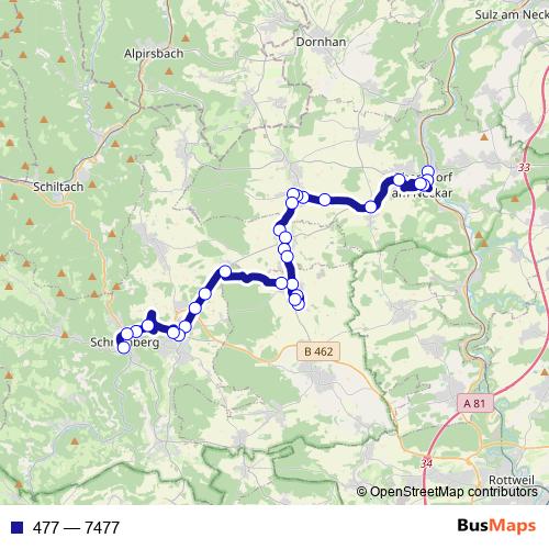 477 bus Line Map