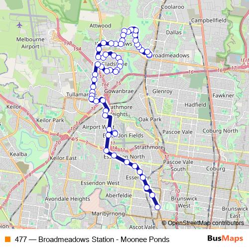 477 bus Line Map