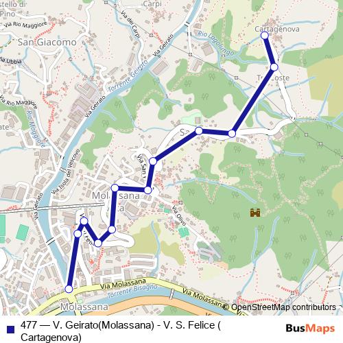 477 bus Line Map