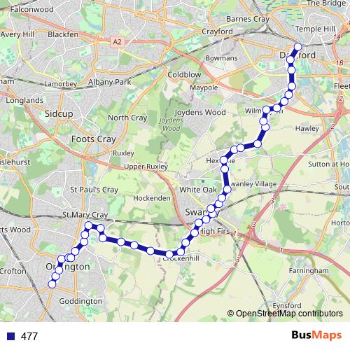 477 bus Line Map