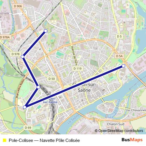 Pole-Colisee bus Line Map