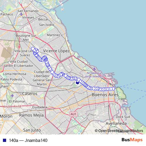 140a bus Line Map