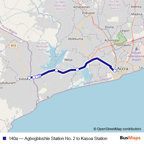 140a bus Line Map