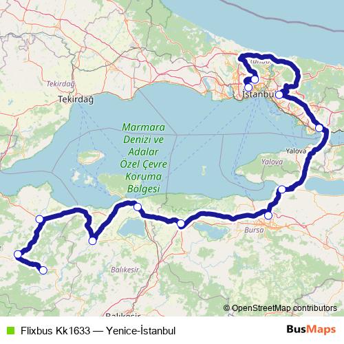 Flixbus Kk1633 bus Line Map