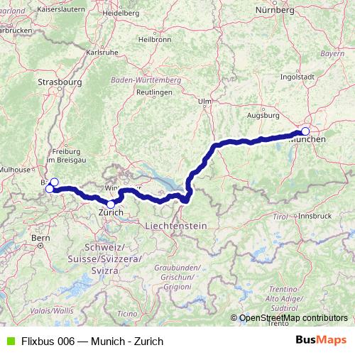 Flixbus 006 bus Line Map