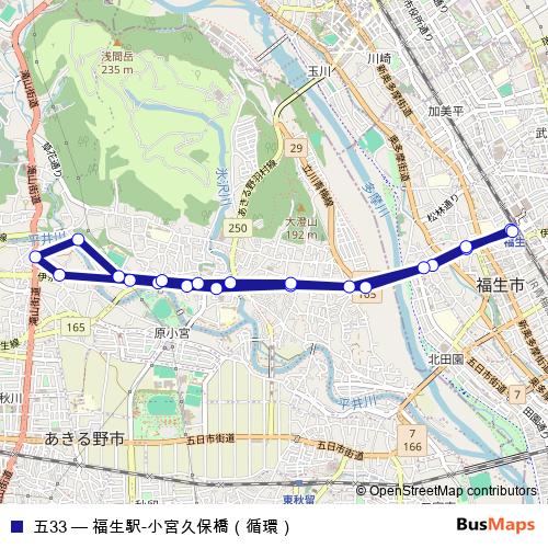 五33 bus Line Map