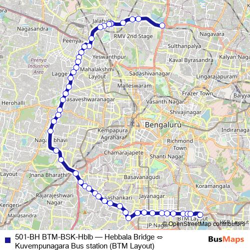 501-BH BTM-BSK-Hblb bus Line Map