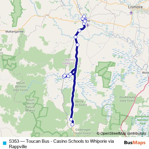 S353 bus Line Map