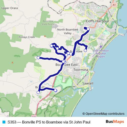S353 bus Line Map