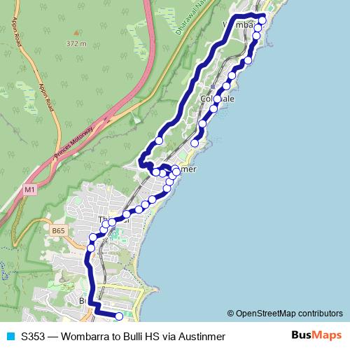 S353 bus Line Map
