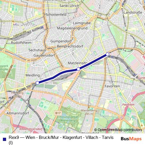 Rex9 rail Line Map