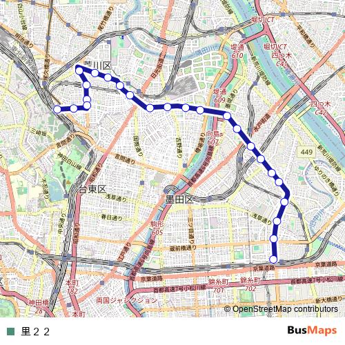 里２２ bus Line Map