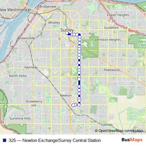 325 bus Line Map