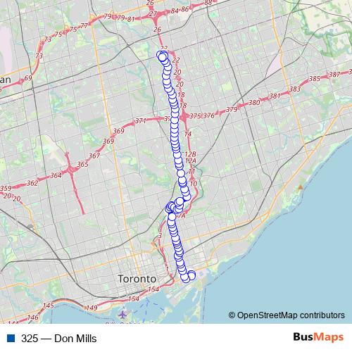 325 bus Line Map