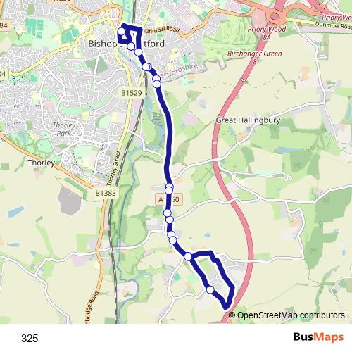 325 bus Line Map