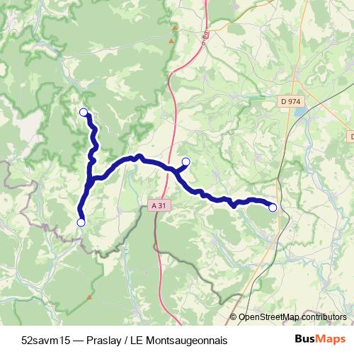 52savm15 bus Line Map