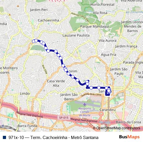 971x-10 bus Line Map