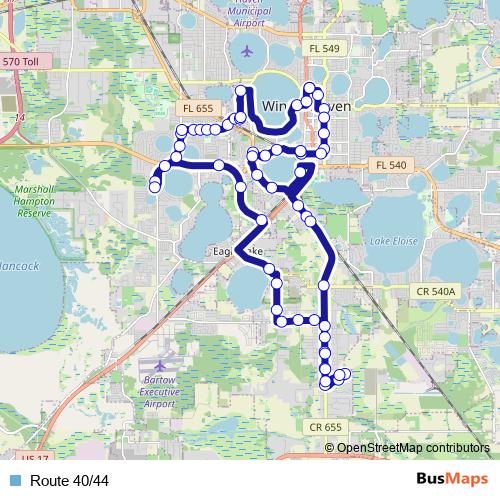 Route 40/44 bus Line Map