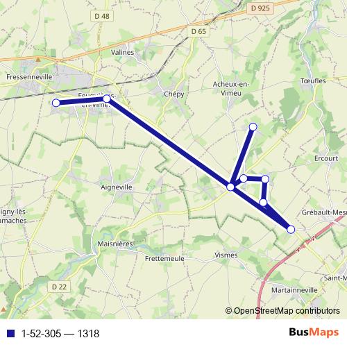 1-52-305 bus Line Map
