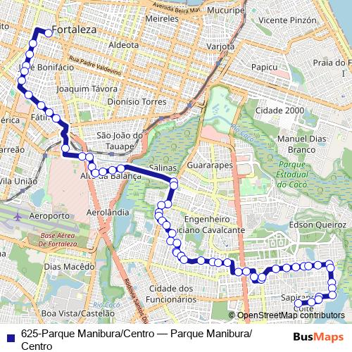 625-Parque Manibura/Centro bus Line Map