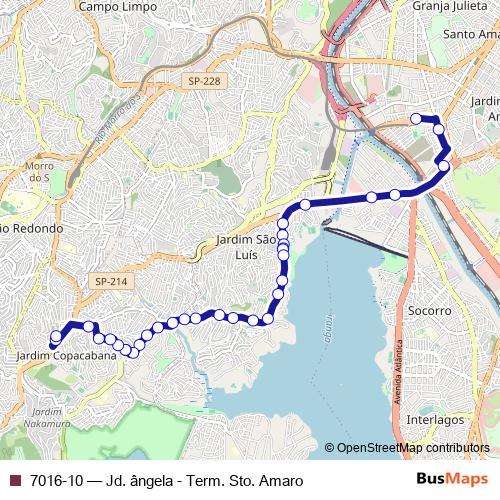 7016-10 bus Line Map