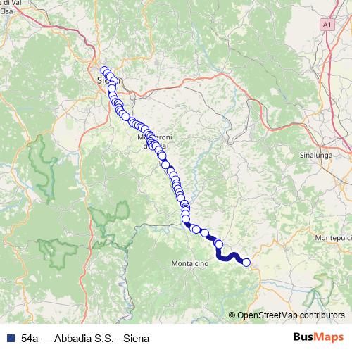 54a bus Line Map