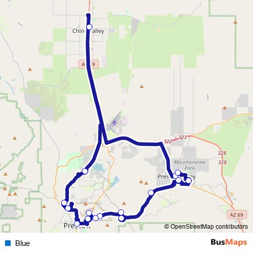 Blue bus Line Map