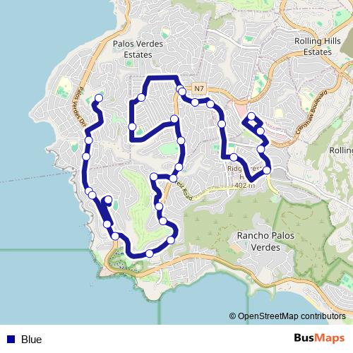 Blue bus Line Map
